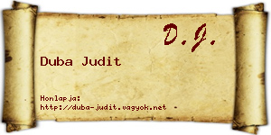Duba Judit névjegykártya
